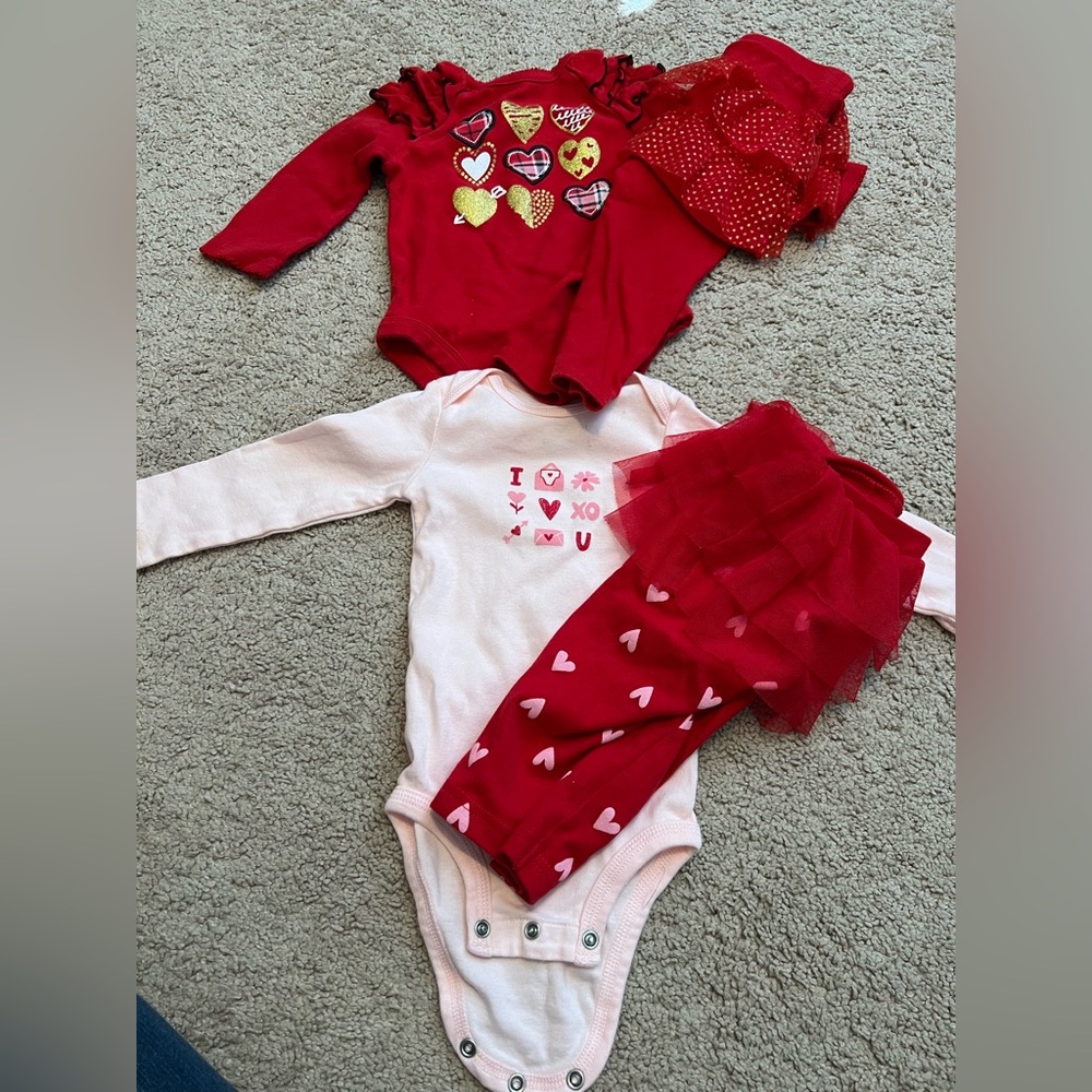 12 Month Baby Girl Valentines Outfits